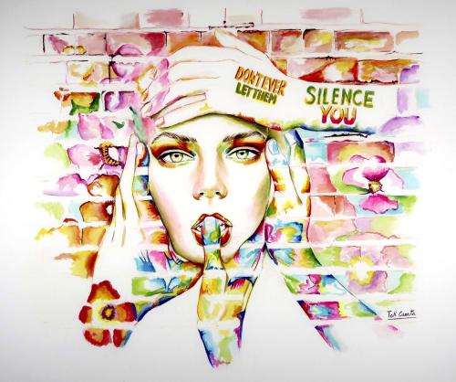 Alza tu voz, 56 x 76 cm