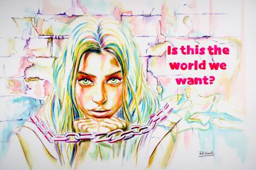 ¿Qué mundo queremos?, 56 x 76 cm